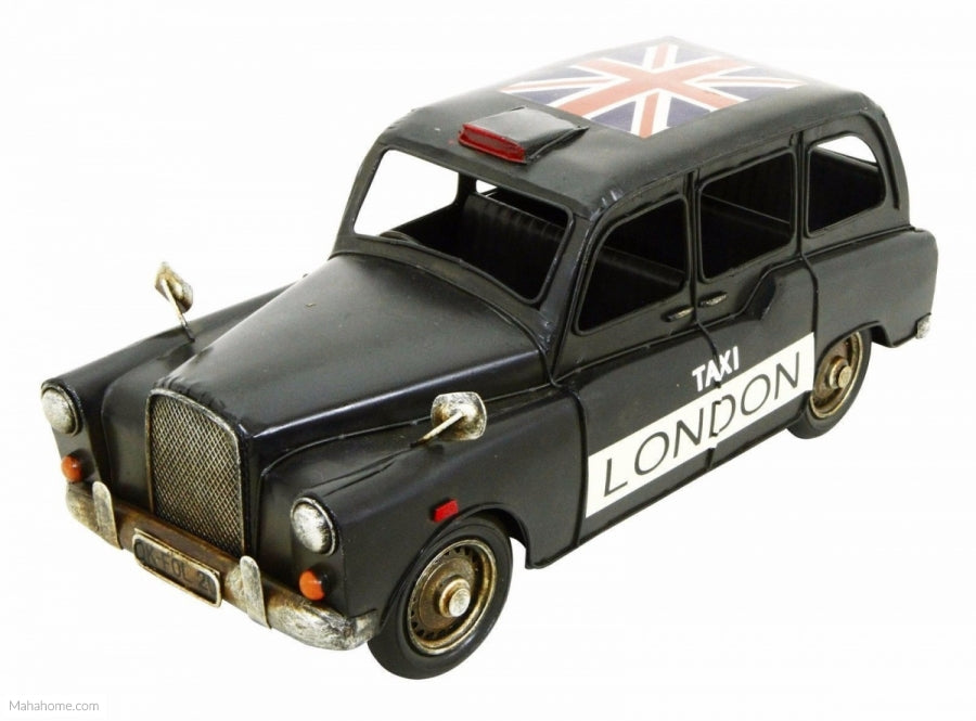 KREATIF KRAFT HAND PAINTED TAXI METAL ORNAMENT. RT84104 \\\KD14736