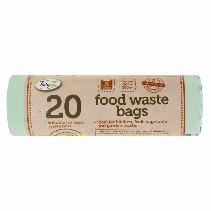 TIDYZ BIO RESIN FOODS  WASTE BAGS 5 LITRE 20/PK. B0083C 000836 \\\KD14738