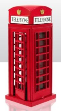 RED TELEPHONE BOX FIGURE WINDOW BOX DIE CAST. EL66574 \\\KD14747