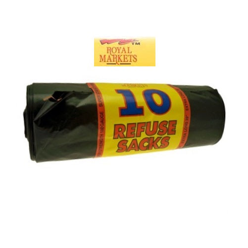 ROYAL MARKET 10 BLACK BIN BAGS. RS10 \\\KD14788