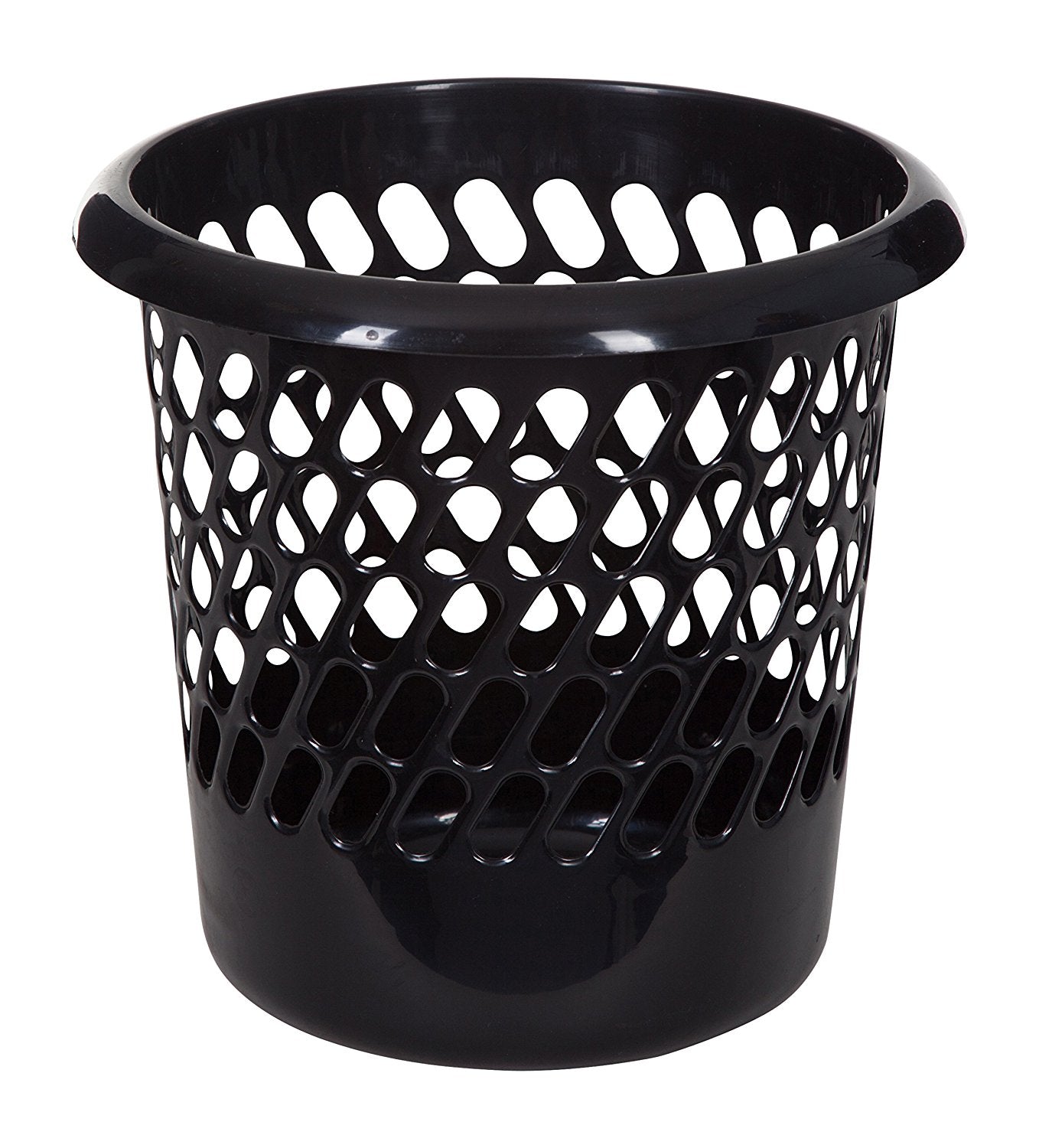 WHITEFURZE BLACK WASTE PAPER BASKET. H10116 \\\KD14856