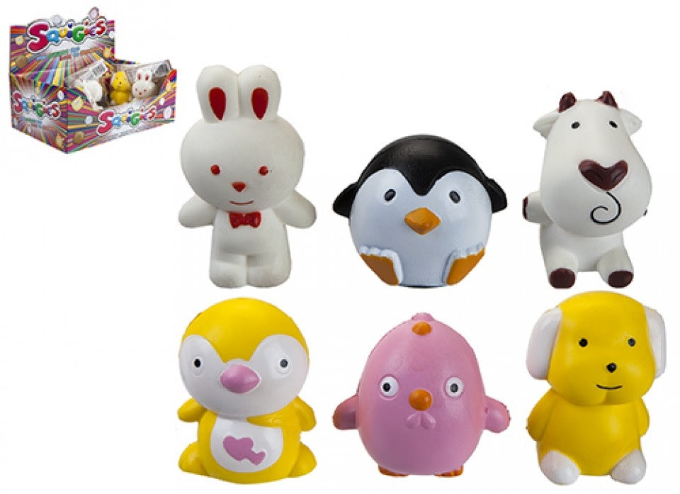 SQUIGIES ANIMALS ASSORTED 3 INCH TO 4 INCH. PI549102 \\\KD14883