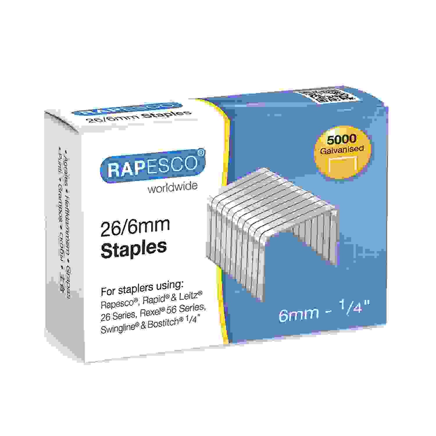 RAPESCO GALVANISED STAPLES 26MM/6MM (PACK 5000). ROPS11662Z3 \\\KD14966