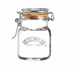 KILNER TRANSPARENT SQUARE CLIP TOP SPICE JAR 70ML. 0025460 \\\KD14991