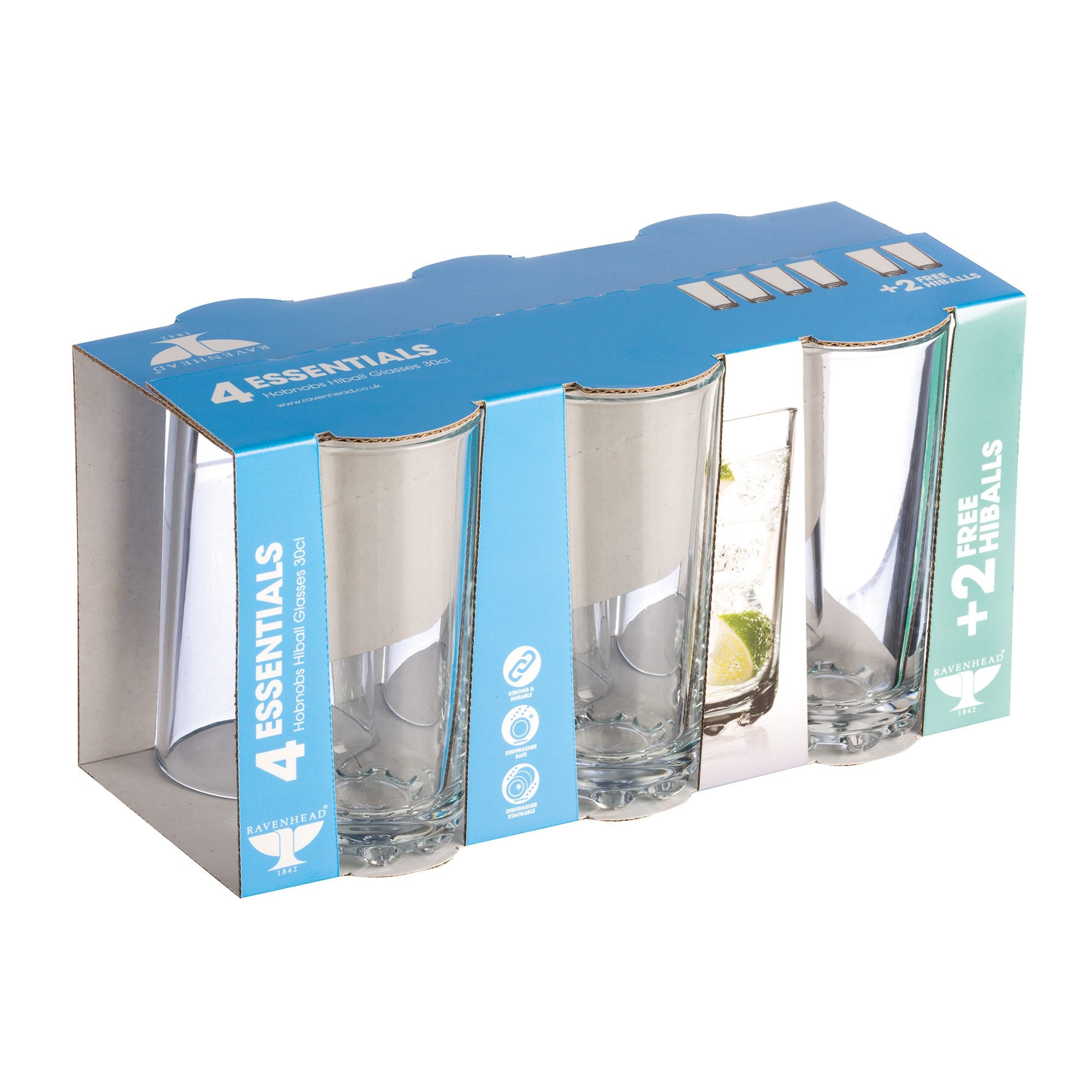ESSENTIALS HOBNOBS 6 HIBALLS GLASSES 30CL. 0040455 \\\KD15017
