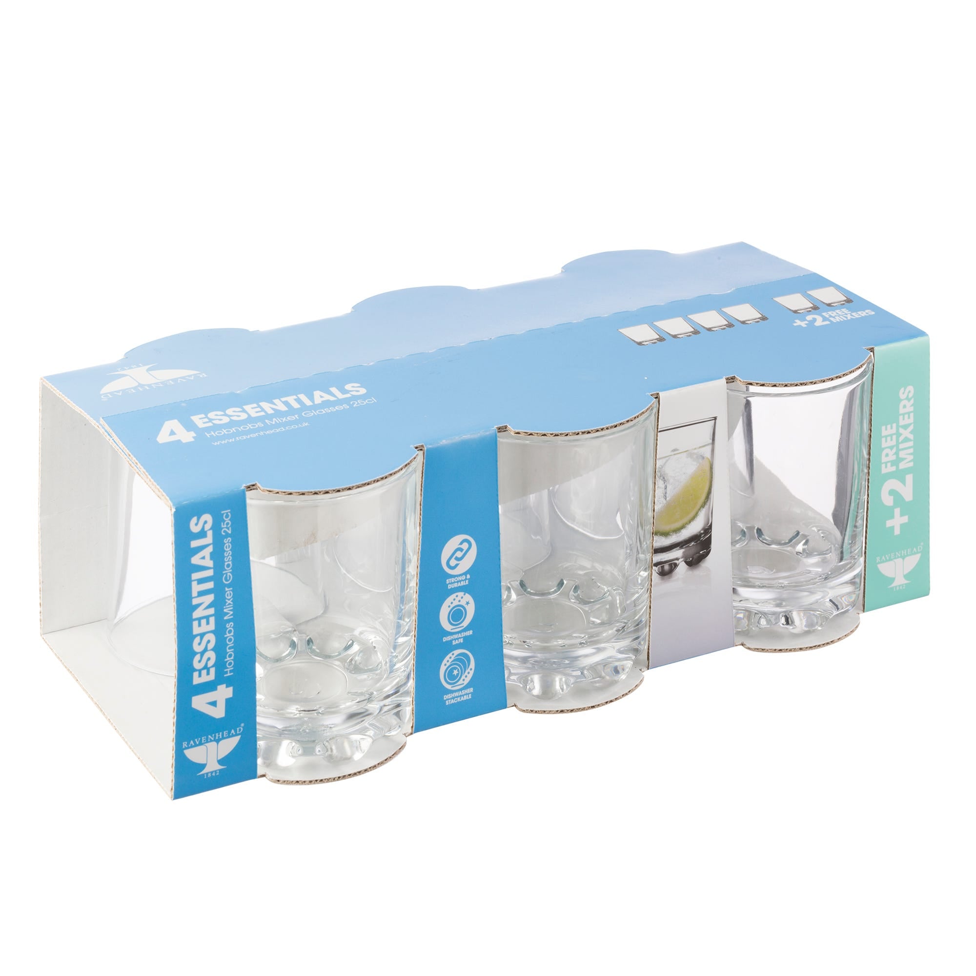 ESSENTIALS HOBNOBS 6 MIXERS GLASSES 25CL. 0040456 \\\KD15018