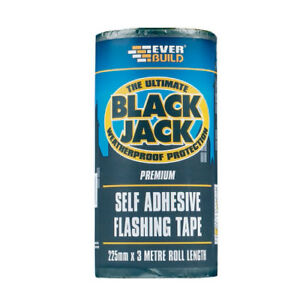 EVERBUILD BLACK JACK SELF ADHESIVE DIY FLASHING TAPE 225MM X 3M. 490258 \\\KD15022