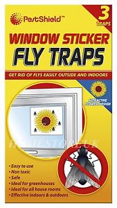 PESTSHIELD 3 PACK WINDOW  STICKER FLY TRAP. PRO1004A \\\KD15038