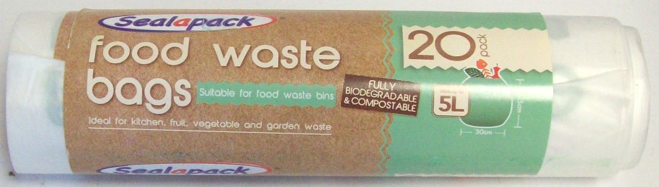 SEALAPACK BIODEGRADABLE / COMPOSTABLE FOOD WASTE BAGS 20/PK. SAP052 \\\KD15070