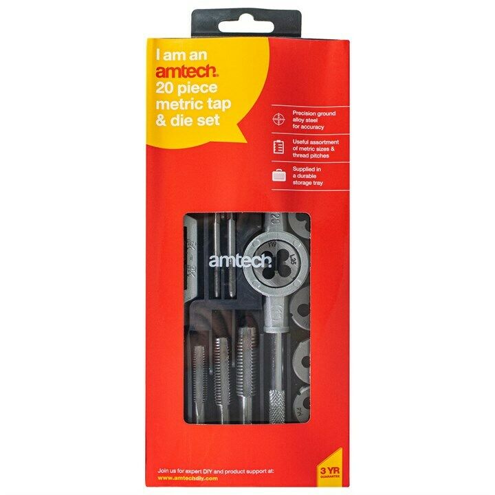 AMTECH 20 PIECES ASSORTMENT METRIC TAP & DIE SET. S1256 \\\KD15097