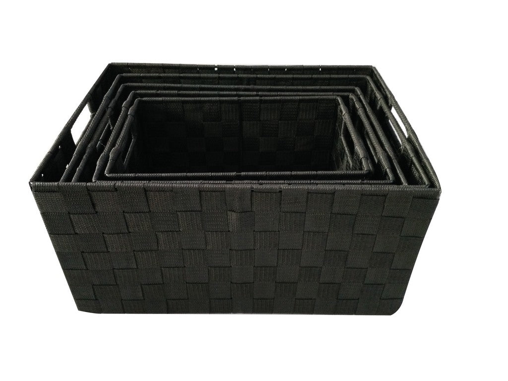 BLUE CANYON MONACO HOME STORAGE BASKET ORGANISER SET 5/PCS. ST071BK \\\KD15102