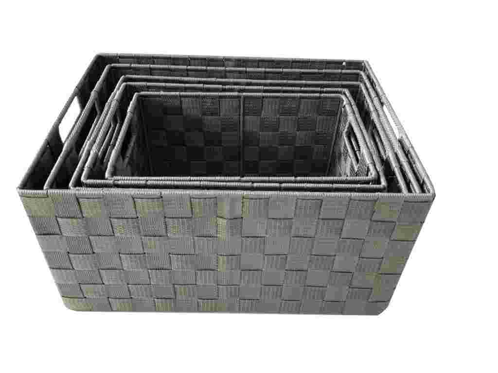 GREY MONACO SET 5 STORAGE BASKET. ST072GY \\\KD15103