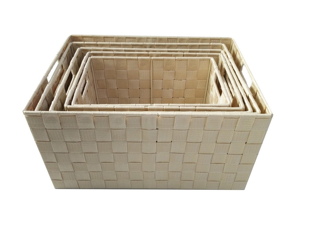 CREAM MONACO SET 5 STORAGE BASKET. ST073CR \\\KD15104