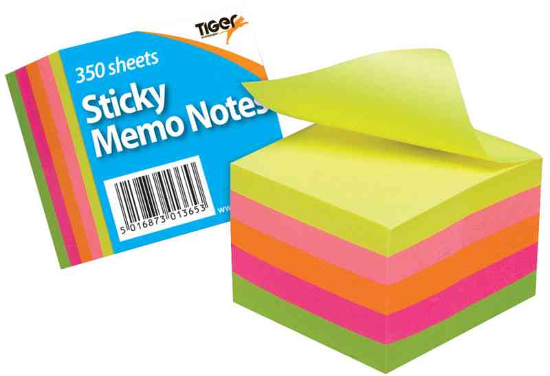 TIGER 350 STICKY MEMO NOTES 5CM X 5CM. T301365 \\\KD15190
