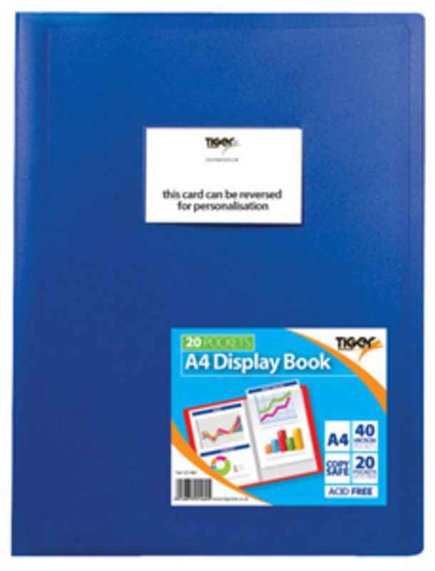 A4 20PKT FLEXIBLE COVER DISPLAY BOOK ASSORTED COLOURS. T301460 \\\KD15195