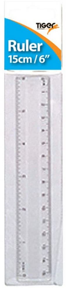 TIGER 15CM CLEAR RULER. T301034 \\\KD15199