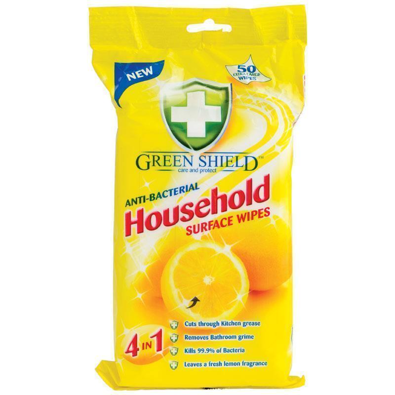 GREENSHIELD ANTI BACTERIAL HOUSEHOLD WIPES 70/PK. 5060110220748 \\\KD15226