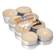 PAN AROMA COLOUR TEA LIGHTS CANDLES VANILLA & COCONUT FRAGRANCE PK OF 16. PAN0402 \\\KD15252
