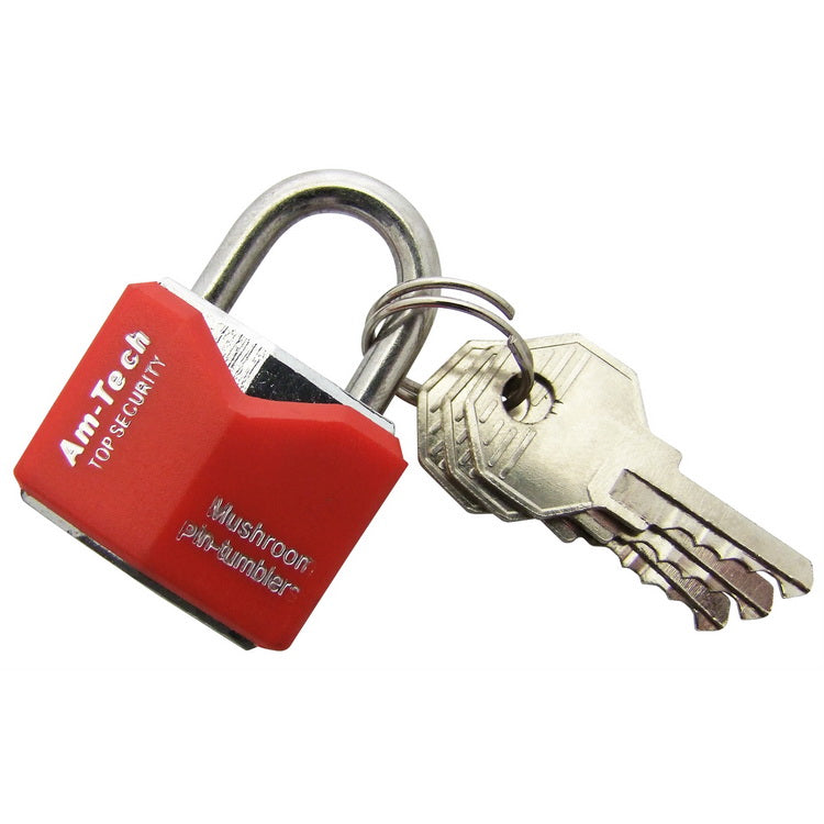 AM-TECH 25MM RHOMBIC CHROME PLATED IRON PADLOCK. T0702 \\\KD15282