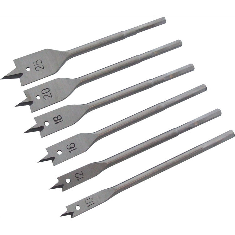 AM-TECH 6PC METRIC FLAT HEX SOFT/HARD WOOD DRILL BIT SET. F1400 \\\KD15290