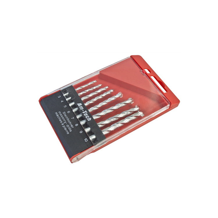 AM-TECH 8 PIECE QUALITY MASONRY DRILL BIT SET. F1750 \\\KD15293