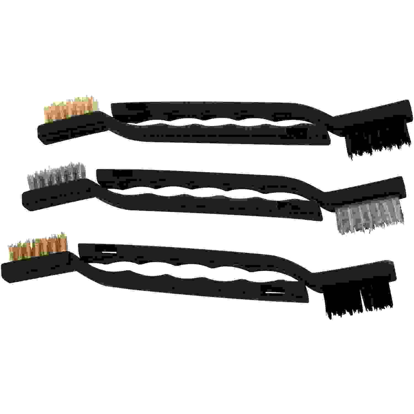 AM-TECH 6PC 175MM WIRE BRUSH SET BRASS STEEL & NYLON. F3400 \\\KD15297