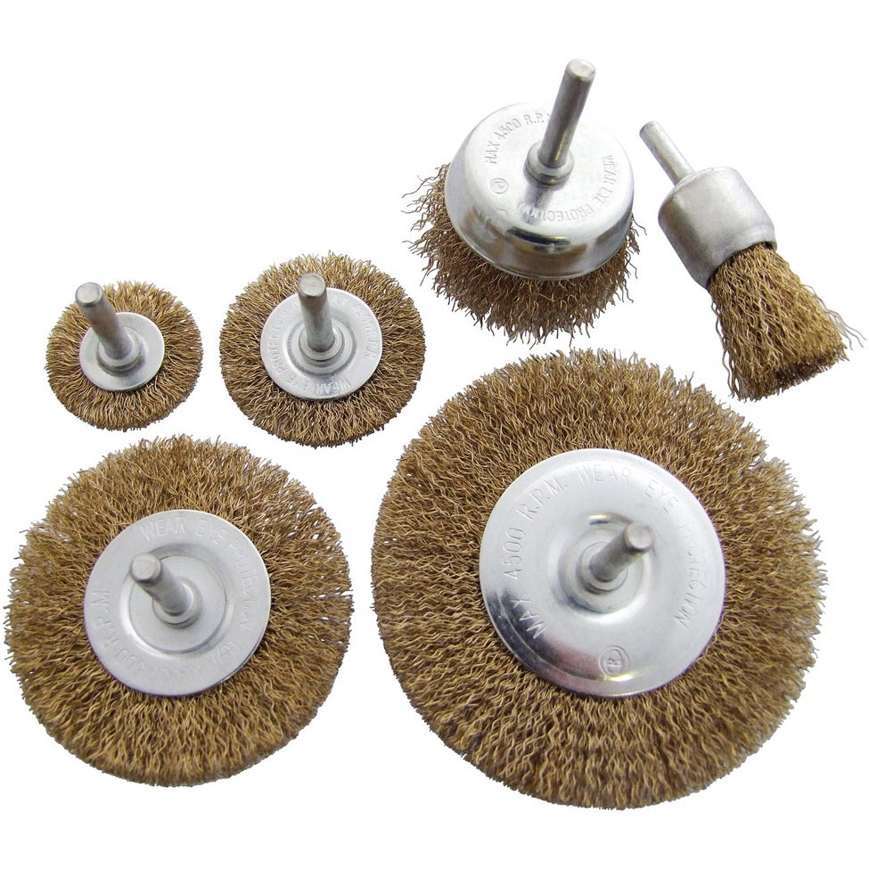 AM-TECH 6 PIECE WIRE WHEEL BRUSH SET. F3500 \\\KD15298