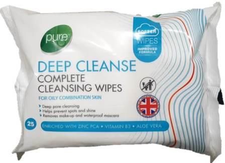 'PURE DEEP CLEANSE WIPES PACK OF 25'S'||'. '||'5060110220311' \\\KD15325