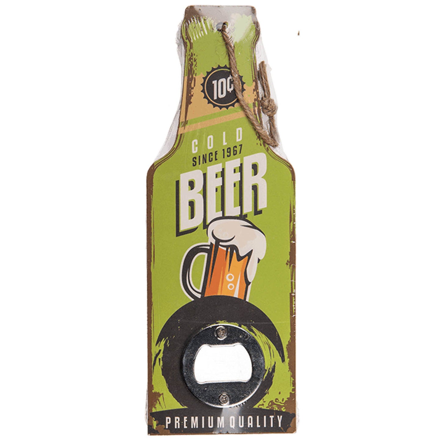 NOVELTY BEER SHAPE WOODEN HANDLE BOTTLE OPENER. OB794986 BQ0004 \\\KD15376