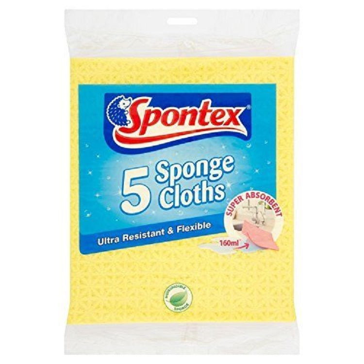 SPONTEX SPONGE CLOTHS PACK OF 5. 19280302 \\\KD15381