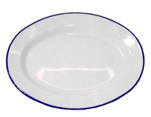 FALCON WHITE ENAMELOVAL SERVING PLATE 30CM. 48030 \\\KD15446