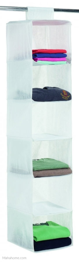 H & L RUSSEL 6 POCKETS EMBOSSED SWEATER HANGING ORGANISER. WS3602 \\\KD15460
