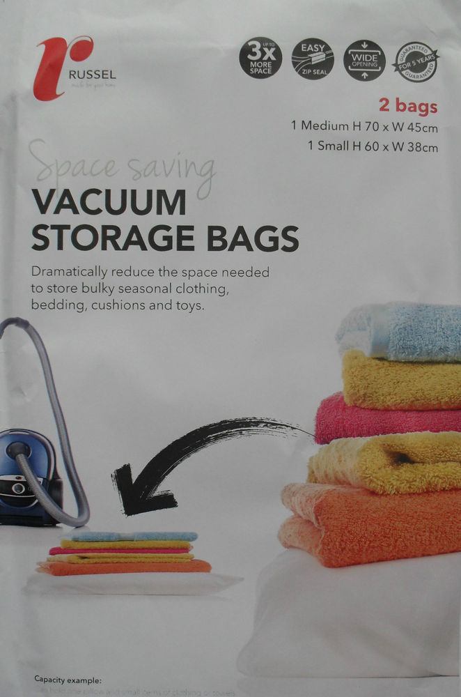 H & L RUSSEL SET OF SMALL AND MEDIUM STORAGE VACCUM BAGS. SB5335 \\\KD15473