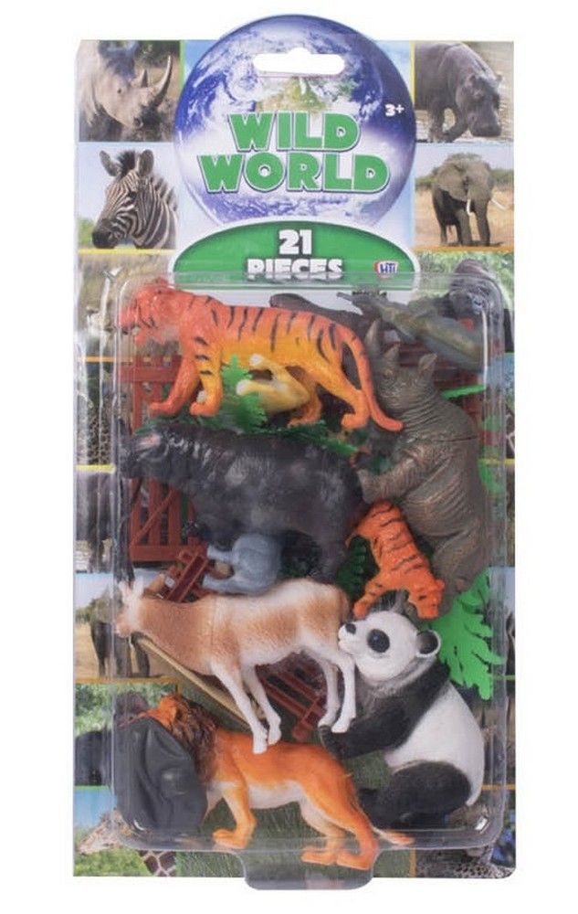 HTI WILD WORLD ANIMALS ASSORTED 21 PIECES OF WORLD WILD ANIMALS. 1374221 \\\KD15519