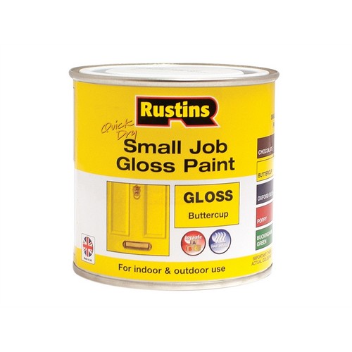 RUSTIN QUICK DRY SMALL JOB GLOSS PAINT BUTTERCUP 250ML. GPBUW250 \\\KD15525