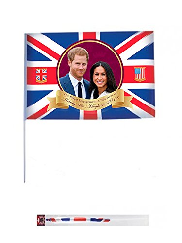 ROYAL COUPLE HAND HELD FLAGS PLASTIC 12 X 8 INCH. PI161006 \\\KD15529