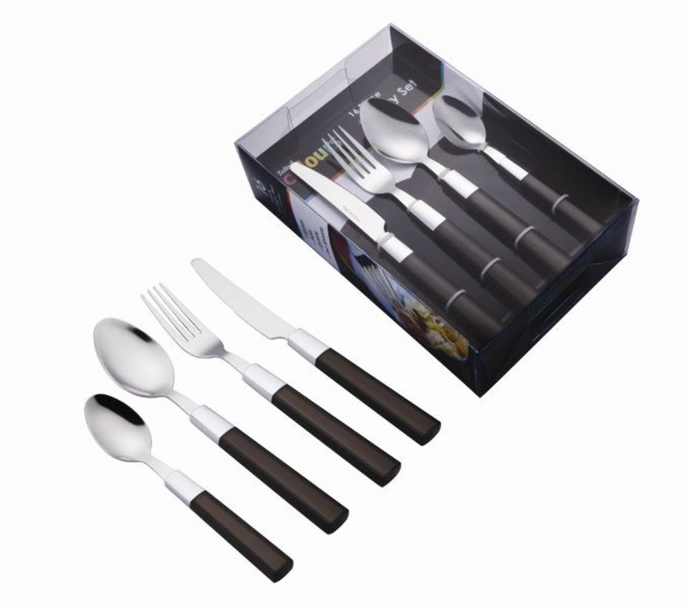 ZODIAC COLOURS 16PCS CUTLERY SET STAINLESS STEEL BLACK \\\KD15545