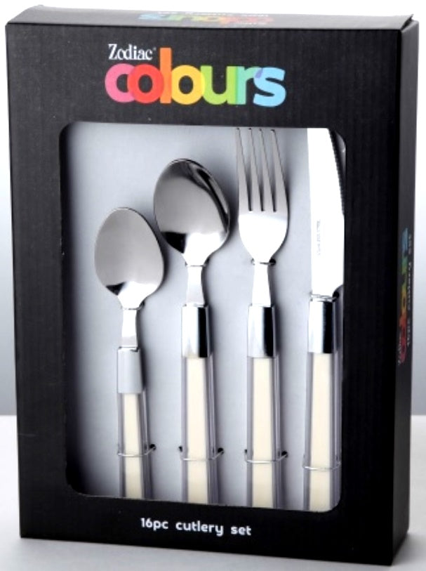 ZODIAC COLOURS 16PCS CUTLERY SET STAINLESS STEELCREAM \\\KD15546
