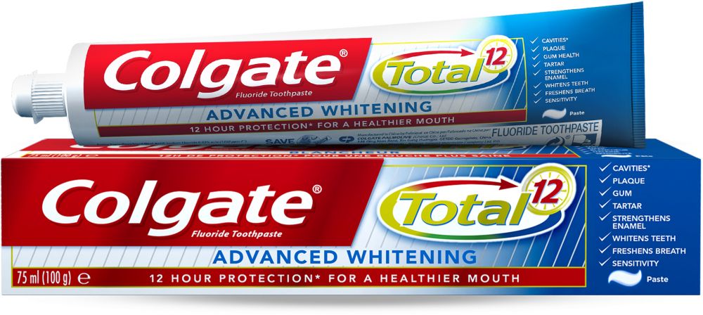 12 PACK COLGATE TOTAL ADVANCE WHITENING TOOTHPASTE 75ML. COL1T \\\KD15565