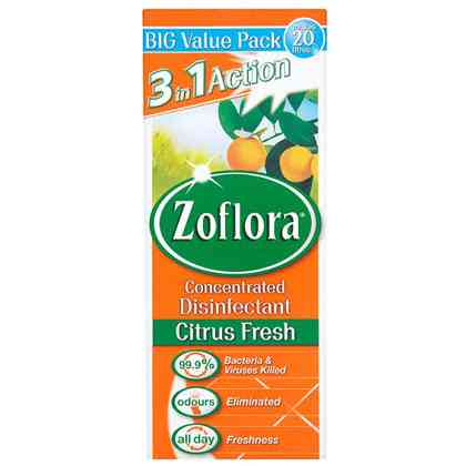 ZOFLORA 3 IN 1 ANTI BACTERIAL DISINFECT CLEANER  500MLCITRUS \\\KD15576