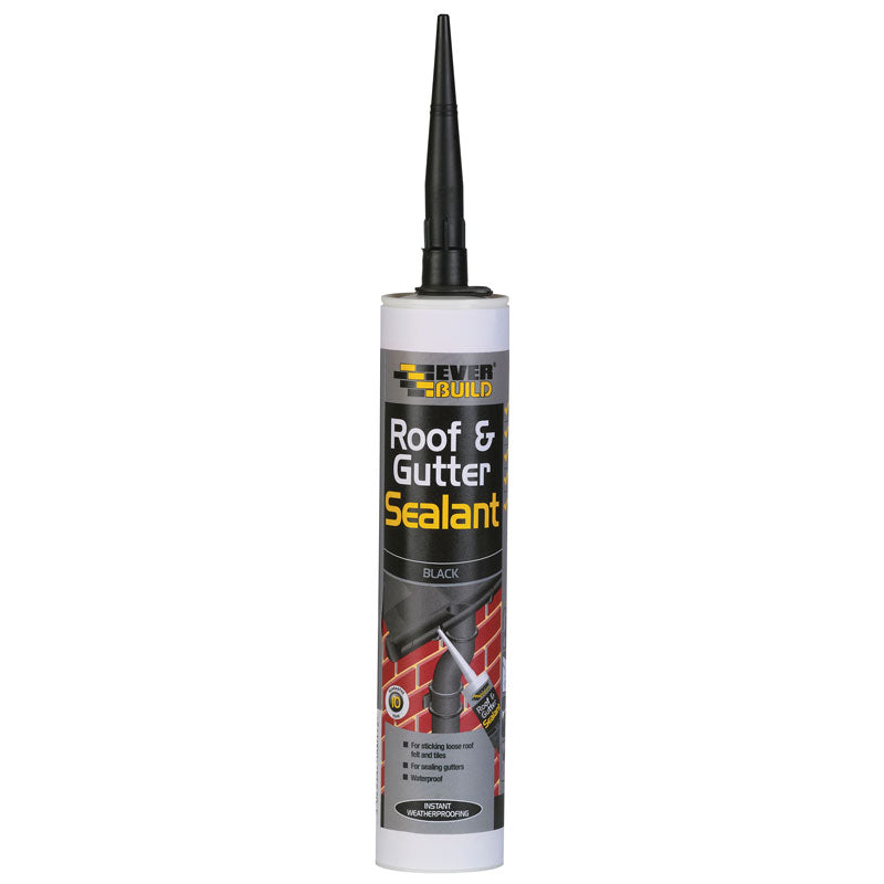 EVERBUILD ROOF & GUTTER SEALANT 295ML - BLACK. 486214 ROOF \\\KD15578