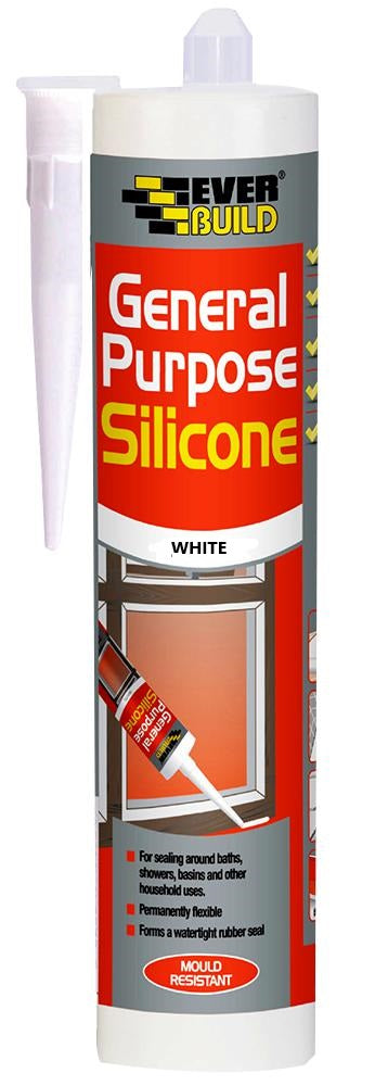 EVERBUILD GENERAL PURPOSE SILICONE WHITE C3. 482391 \\\KD15589