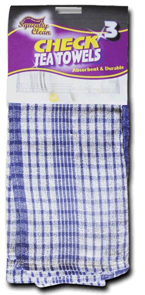SQUEAKY CLEAN TEA TOWEL ABSORBENT & DURABLE PACK OF 3. 797.3SQ2 \\\KD15599