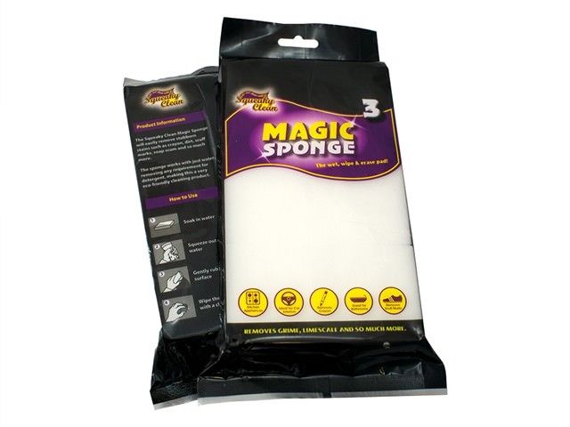 SQUEAKY CLEAN MAGIC SPONGE WET WIPE & EARSE PAD PACK OF 3. 891.3SQ2 \\\KD15600