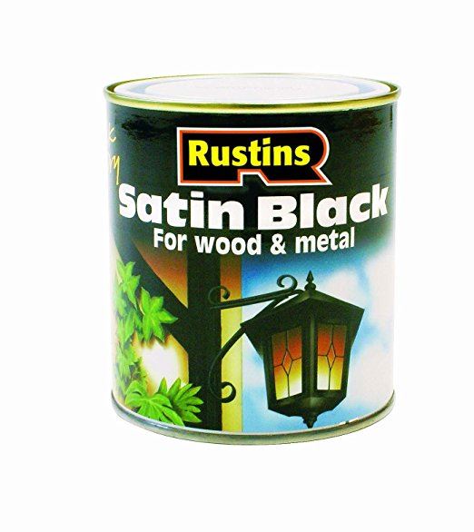 RUSTINS SATIN BLACK PAINT FOR WOOD & METAL 250ML. SATB250 \\\KD15677