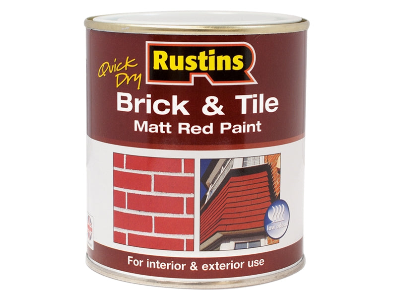 RUSTINS QUICK DRY BRICK & TILE PAINT MATT RED 250ML. BRITW250 001347 \\\KD15678