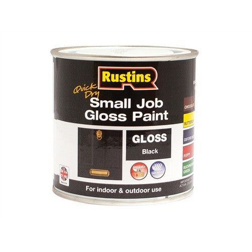 RUSTINS QUICK DRY SMALL JOB  GLOSS PAINT BLACK 250ML. GPBLW250 \\\KD15679