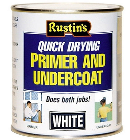 RUSTINS QUICK DRYING WHITE PREMIER & UNDERCOAT 500ML. WHPU500 \\\KD15685