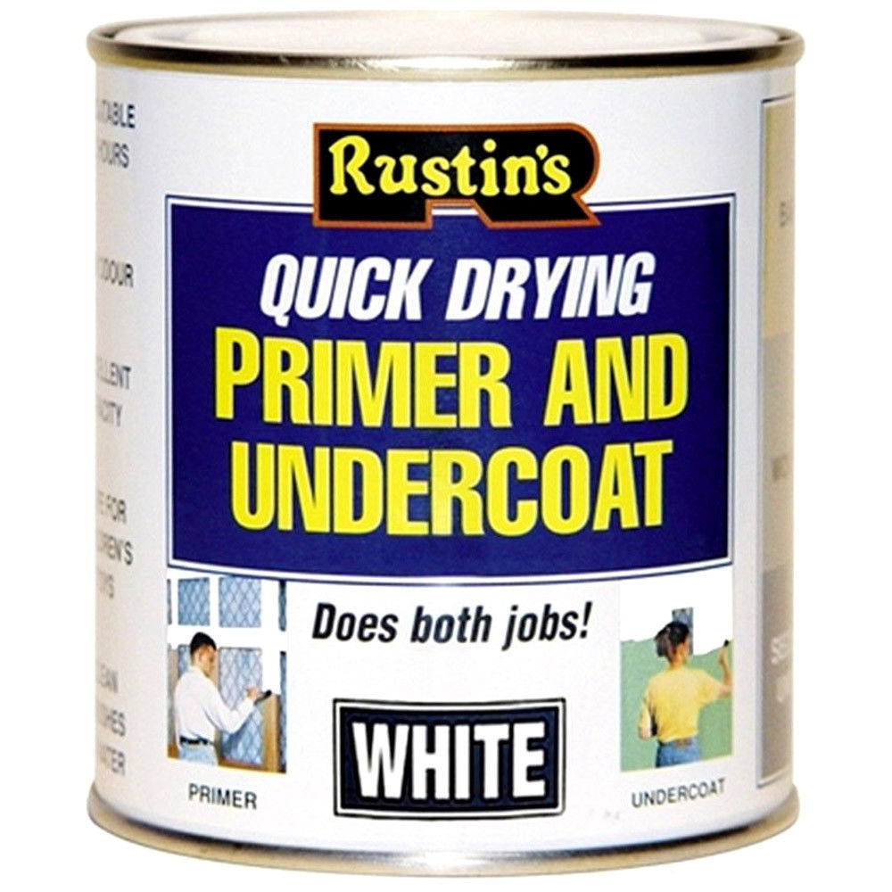 RUSTINS QUICK DRY PREMEIR & UNDERCOAT WHITE PAINT 250ML. WHPU250 \\\KD15690