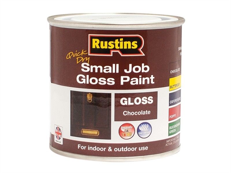RUSTINS QUICK DRY SMALL JOB GLOSS PAINT CHOCOLATE 250ML. GPCHW250 \\\KD15692